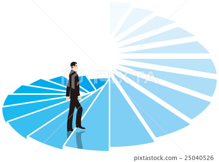 Businessman climbing the stairs business image 25040526
