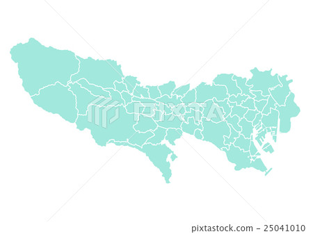 Tokyo Metropolitan Area Map Stock Illustration