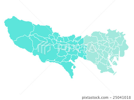 Tokyo Metropolitan Area Map Stock Illustration