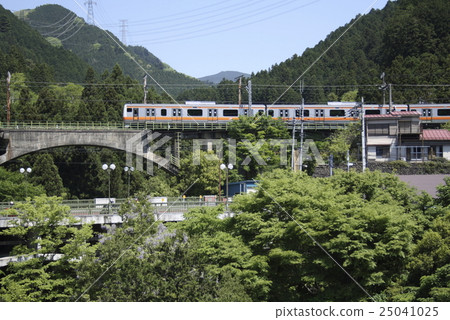 Ome Line E233 series train near Kawai Station (Okutama Town, Okutama District, Tokyo) 25041025