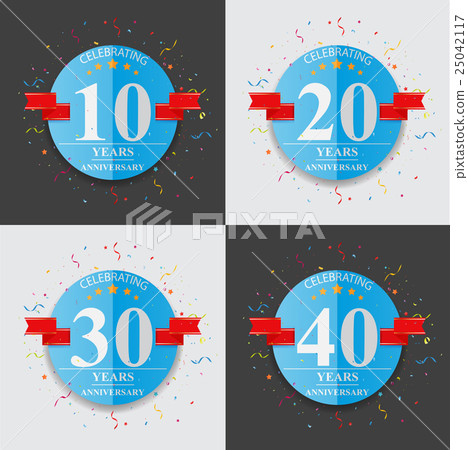 Happy anniversary celebration on folded paper sign 25042117