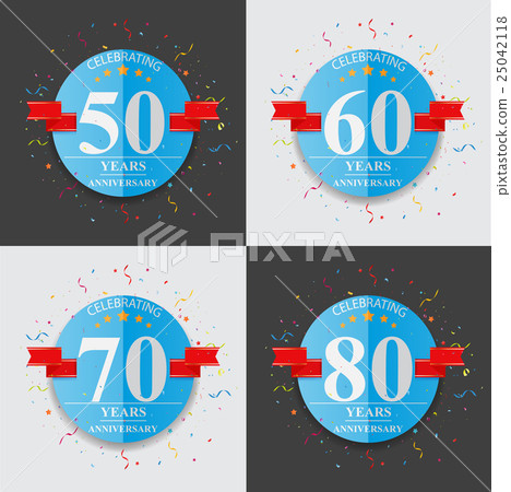 Happy anniversary celebration on folded paper sign 25042118