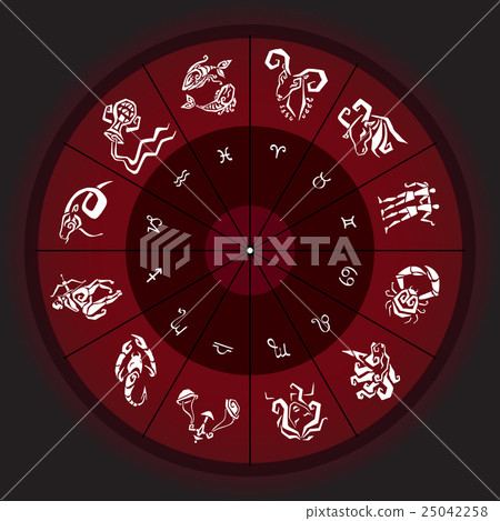 Zodiac circle with horoscope signs 25042258