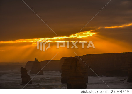 The sunset lightens the Australian Great Ocean Road's Twelve Apostles 25044749