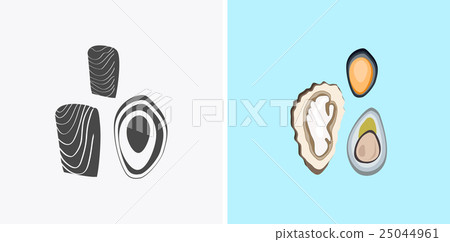 Oysters Variations Vector Illustration Oysters Variations Vector Illustration 25044961