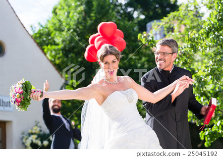 Bride running away with priest after wedding Bride running away with priest after wedding 25045192