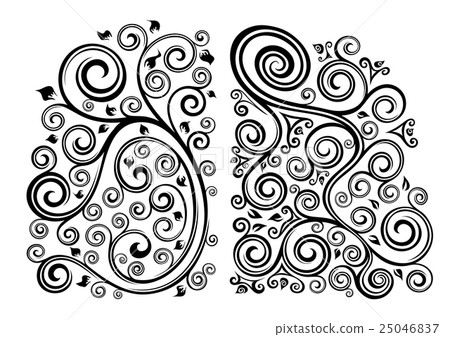 Set of two vector floral illustrations 25046837