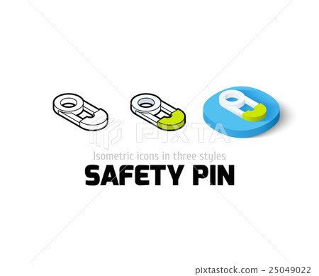 Safety pin icon in different style Safety pin icon in different style 25049022