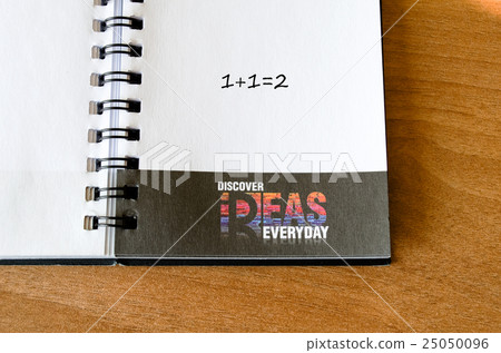 Blank notepad on office wooden table 25050096