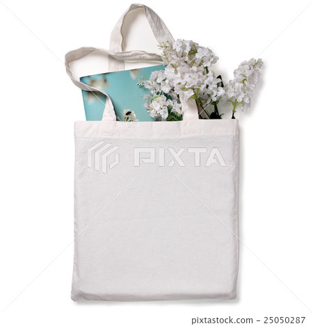 White blank cotton eco tote bag, design mockup. White blank cotton eco tote bag, design mockup. 25050287