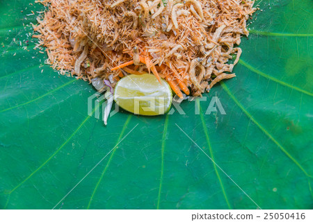 Thai Rice Salad with Vegetables on Lotus leaf Thai Rice Salad with Vegetables on Lotus leaf 25050416