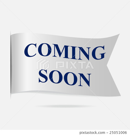 Coming soon label, silver ribbon badge  25051006