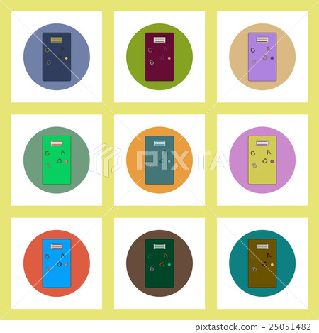flat icons set of back to school concept on flat icons set of back to school concept on 25051482