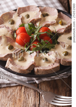 Italian Vitello tonnato with tuna sauce and capers 25051980