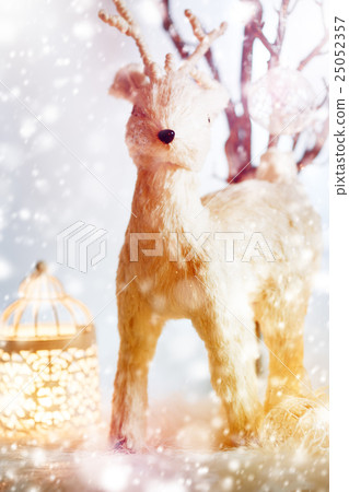Christmas Background with Fairy Tale Deer Christmas Background with Fairy Tale Deer 25052357