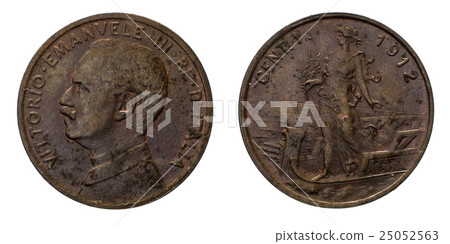 One 1 cent Lire Copper Coin 1912 Prora Vittorio 25052563
