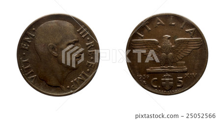 Five 5 cents Lire Copper Coin 1936 Empire Vittorio 25052566