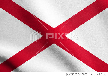 Flag of Alabama waving with fabric texture Flag of Alabama waving with fabric texture 25054732