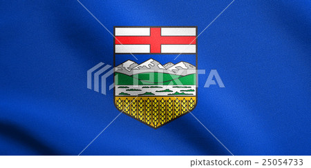 Flag of Alberta waving with fabric texture Flag of Alberta waving with fabric texture 25054733