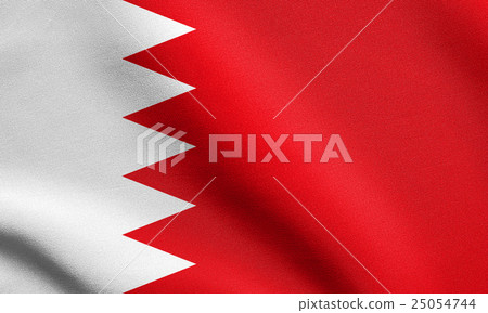 Flag of Bahrain waving with fabric texture Flag of Bahrain waving with fabric texture 25054744