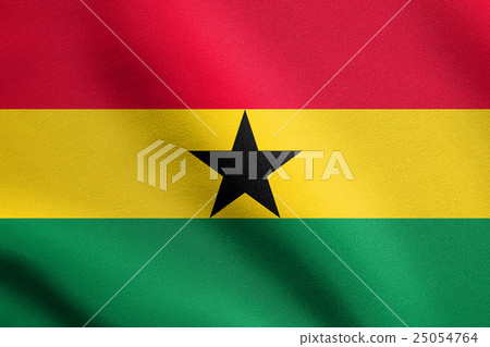 Flag of Ghana waving with fabric texture 25054764