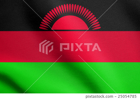 Flag of Malawi waving with fabric texture Flag of Malawi waving with fabric texture 25054785