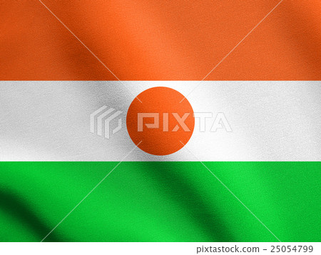 Flag of Niger waving with fabric texture Flag of Niger waving with fabric texture 25054799