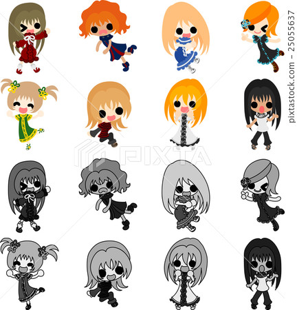 Icons of girls in fashionable clothes Icons of girls in fashionable clothes 25055637