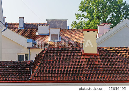 Tiled roofs of houses in Trinity Suburb, Minsk 25056495