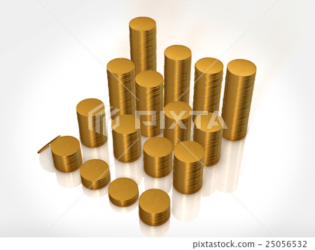 Many coins isolated on white background 25056532