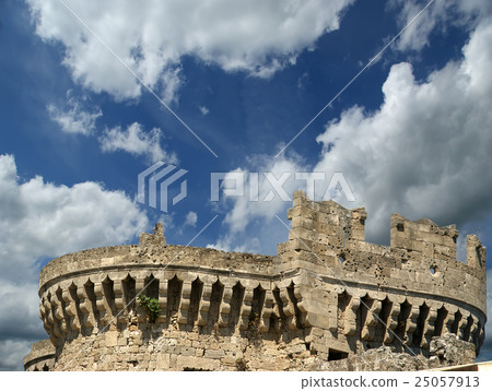 Medieval city walls in Rhodes town, Greece 25057913