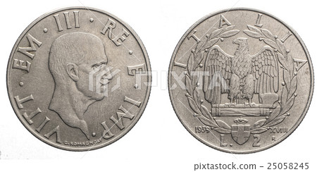 two 2 Lire acmonital Coin 1939 XVIII Empire 25058245