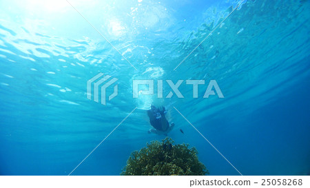 Underwater photography of Tokashikijima Island, Okinawa Men who snorkel 25058268