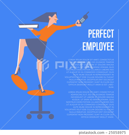 Perfect Employee Banner With Business Woman Stock Illustration