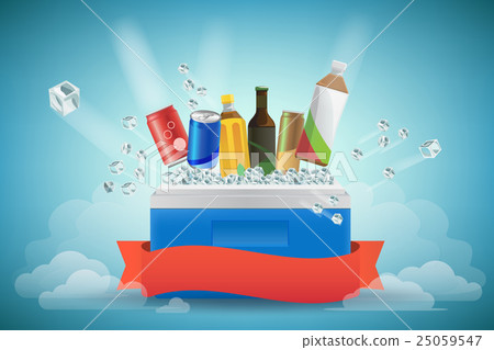 cooler filled with ice cooler filled with ice 25059547