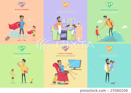Set of Fatherhood Theme Concept illustrations. Set of Fatherhood Theme Concept illustrations. 25060206