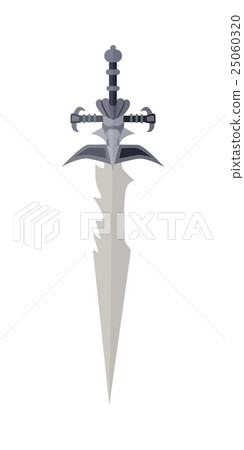 Cartoon Game Sword Isolated on White. War Concept. Cartoon Game Sword Isolated on White. War Concept. 25060320