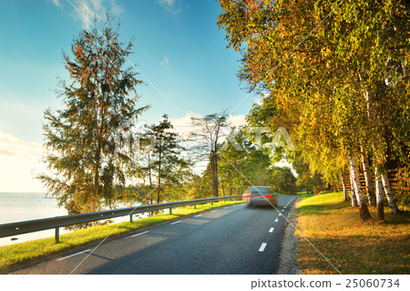 asphalt road with moving car asphalt road with moving car 25060734