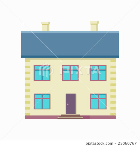 Happy House with Terrace Banner Poster Template. 25060767