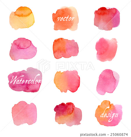 Colorful watercolor splashes isolated on white Colorful watercolor splashes isolated on white 25060874