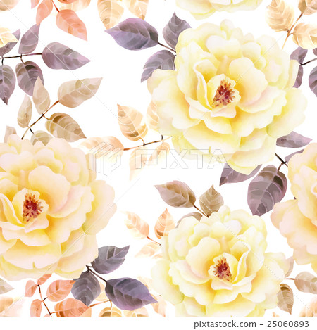 Watercolor seamless roses pattern. Watercolor seamless roses pattern. 25060893