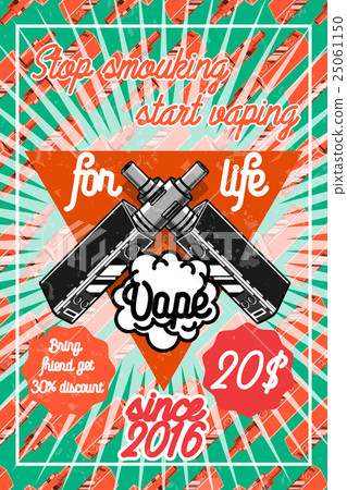 Color vintage vape, e-cigarette poster - Stock Illustration [25061150] -  PIXTA