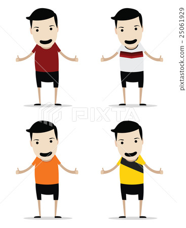 Soccer fanclub with team shirt, soccer cartoon Soccer fanclub with team shirt, soccer cartoon 25061929