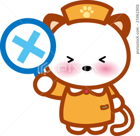 插图素材: 猫先生动物护士可爱动物护士先生x足迹