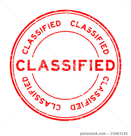 Grunge red classified rubber stamp 25063191