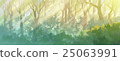 sunrise in the morning forest painting 25063991