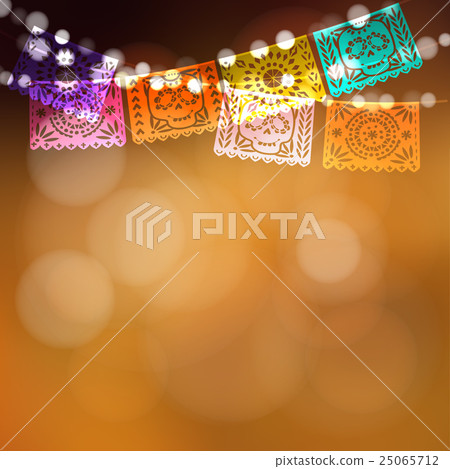 Dia de Los Muertos, Day of the Dead, paper flags 25065712