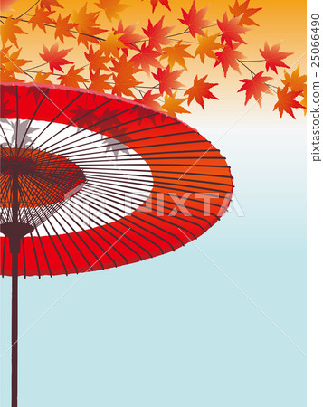 Umbrellas and autumn leaves 25066490