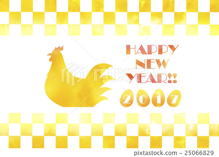 Rooster New Year's cards chicken silhouette 25066829