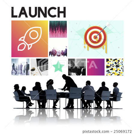 Launch Target Goals Rocketship Graphic Concept Launch Target Goals Rocketship Graphic Concept 25069172